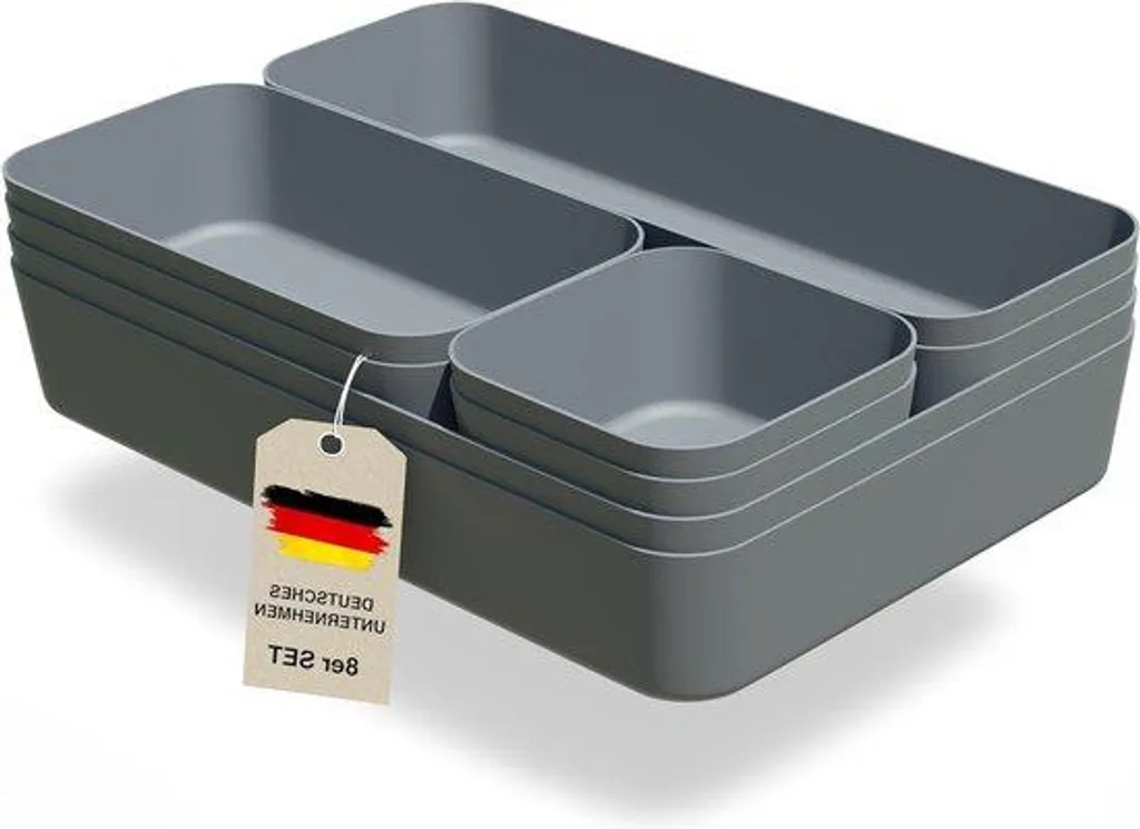 Organisateur de tiroirs de bureau Antraciet - Bac de rangement modulable