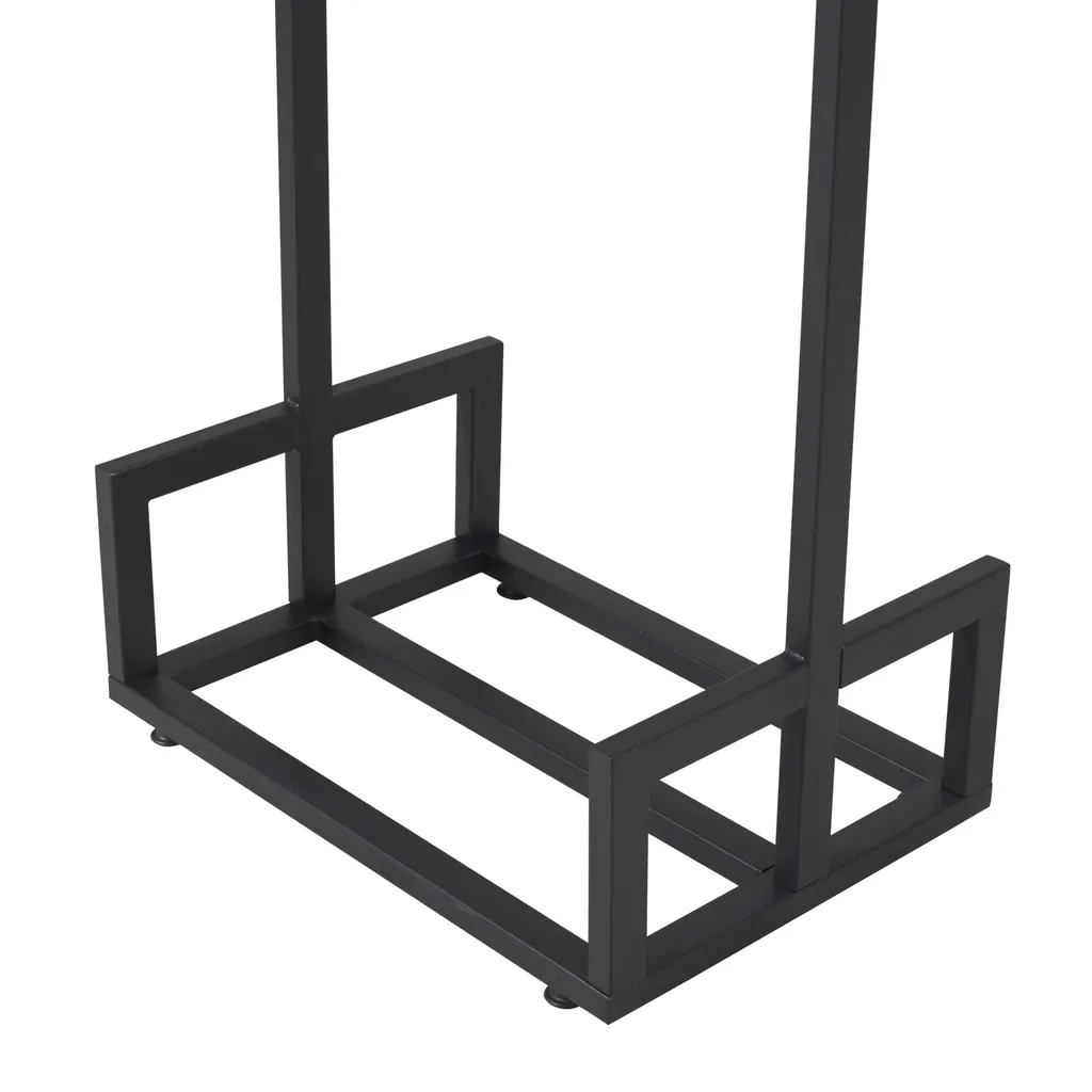 Étagère à bois design Thisted 95 cm - Structure métal noir autoportante