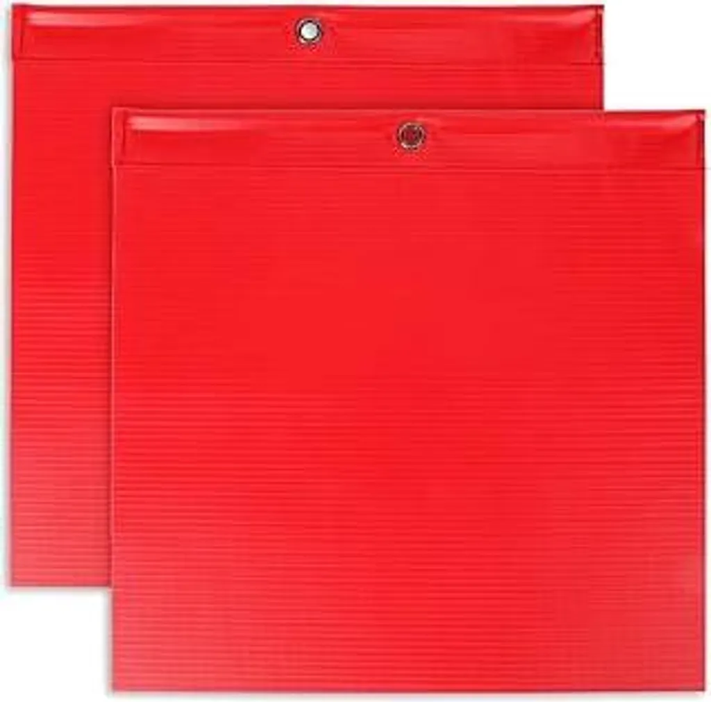 Coppia Bandierine Rosse 30x30 cm per Segnalazione Carichi Sporgenti