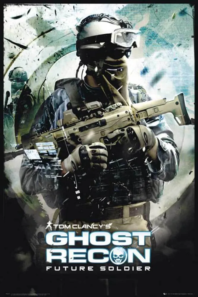 Poster Ghost Recon Future Soldier avec 2 Baguettes de Suspension en Alu