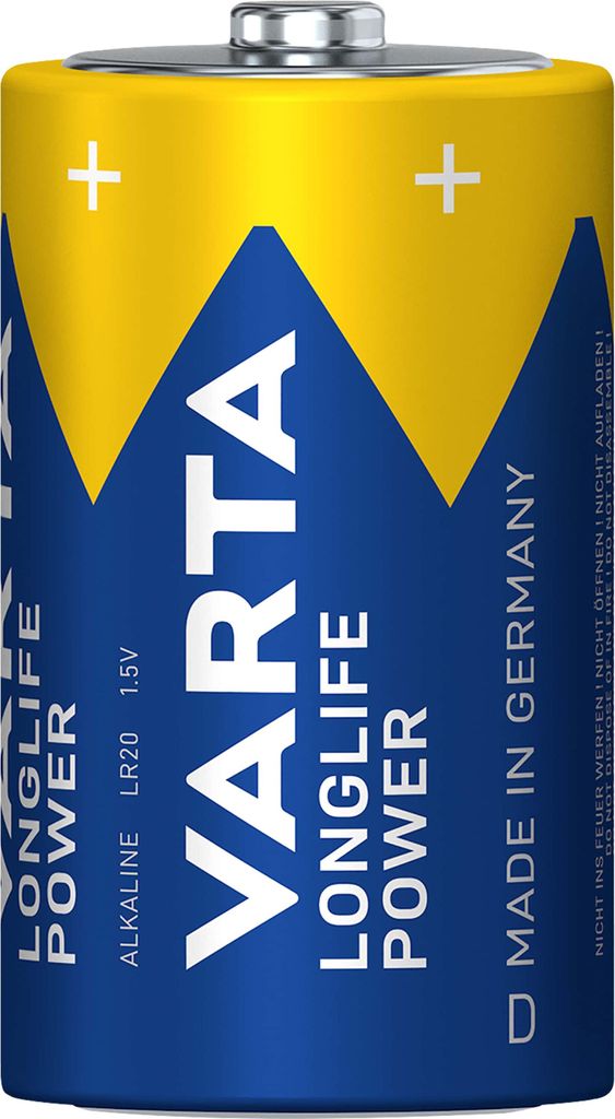 A single VARTA D battery is shown against a white background.