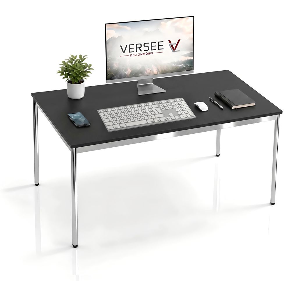 Schreibtisch / Konferenztisch VERSEE VST1 140x80 cm Schwarz – höhenverstellbar, stabil