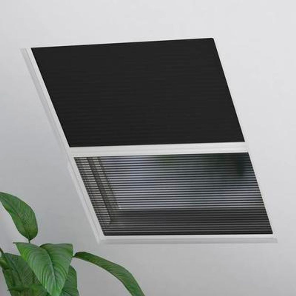 Soluna Dachfenster Insektenschutz Plissee schwarz 100x160 cm