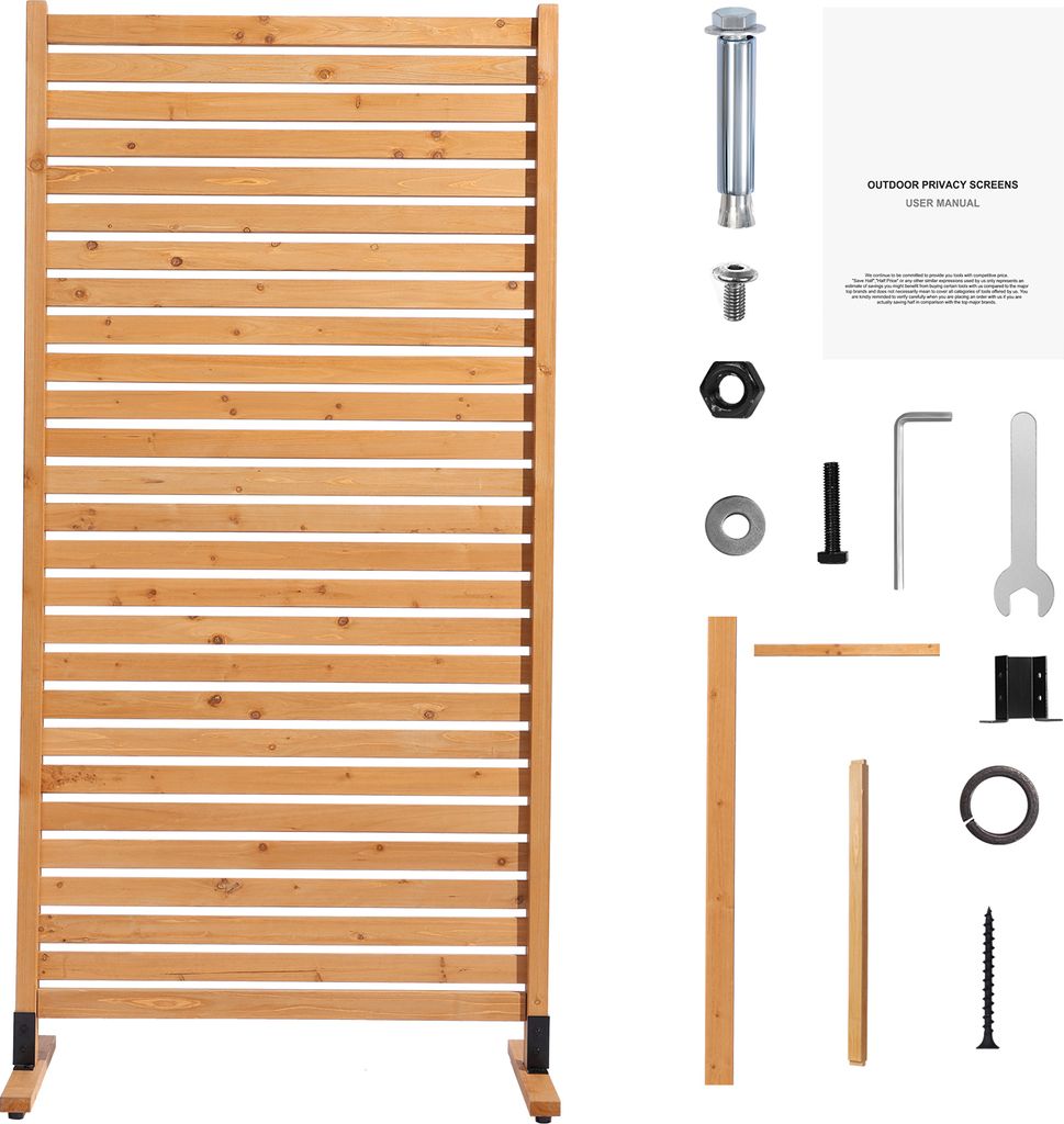 SucceBuy Paravent Séparateur de pièce Bois autonome Image du produit 