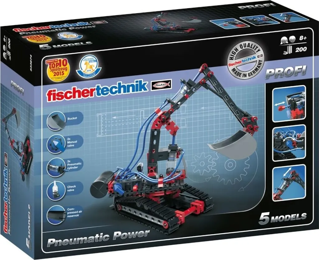 Kit Pneumatic Power fischertechnik avec Vérins et Compresseur Manuel - 9