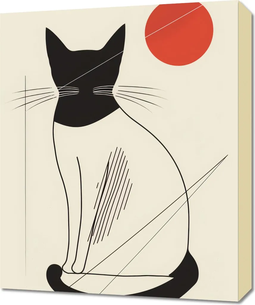 Quadro Astratto Cerchio Rosso 50x60 - Decorazione Parete Design Moderno