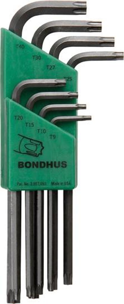 Bondhus Set 8 Star Winkelschlüssel - lang Typ - 8-teilig, Innensechskant, T9-T40 31834