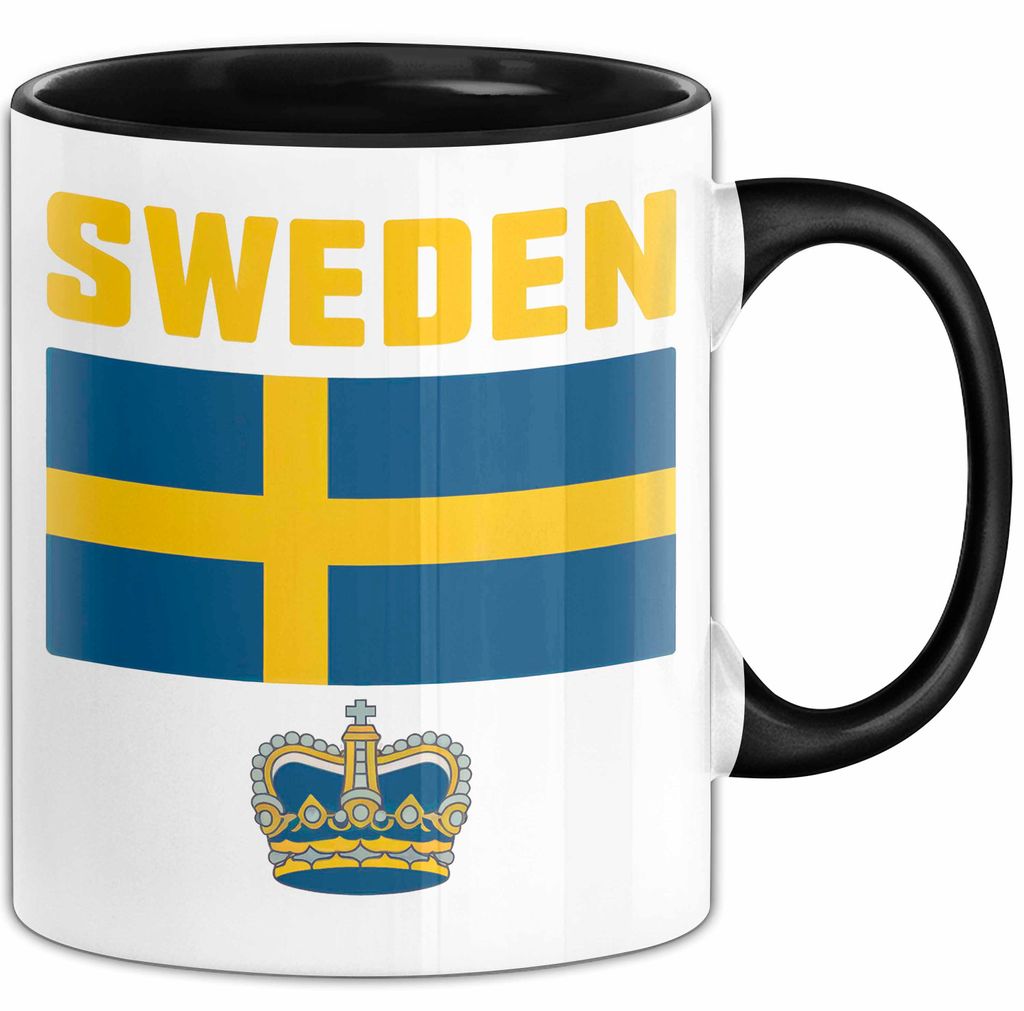 Schweden Skandinavien Schwedisch Tasse Geschenk Lustige Geschenkidee Spruch (Schwarz)
