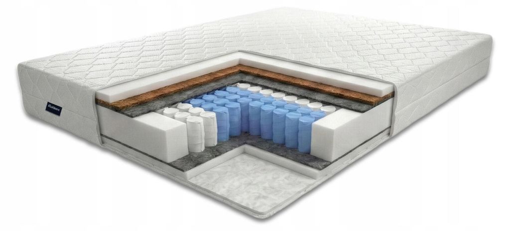Matratze 140 x 200 cm H2/H3, 7-Zonen Taschenfederkern mit Kokos, Bezug, beidseitig – Peper