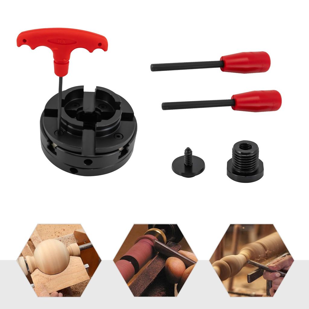 4-Backen-Spannfutter Backenfutter M33+M18 Selbstzentrierend Vier-Backenfutter für Drechselbank Drechselmesser Drechselzubehör