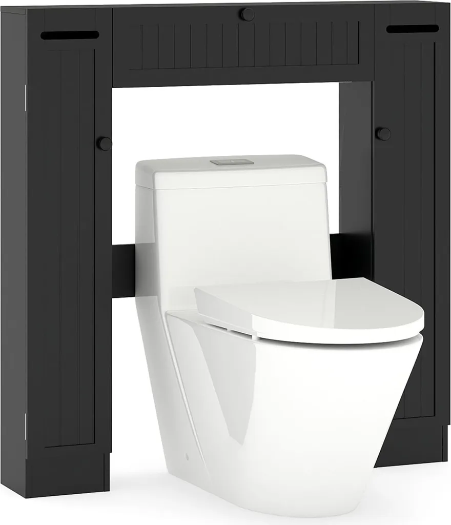 Rangement WC noir suspendu : Dites adieu au désordre avec ses étagères pro