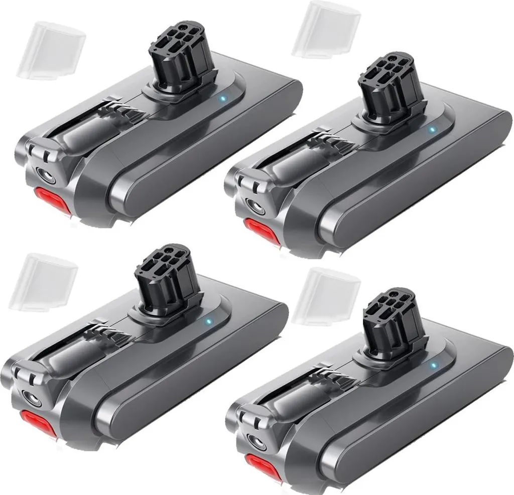 Lot de 4 Batteries pour Aspirateur Balai V12 Detect Slim - 25,2V 6Ah Kaki