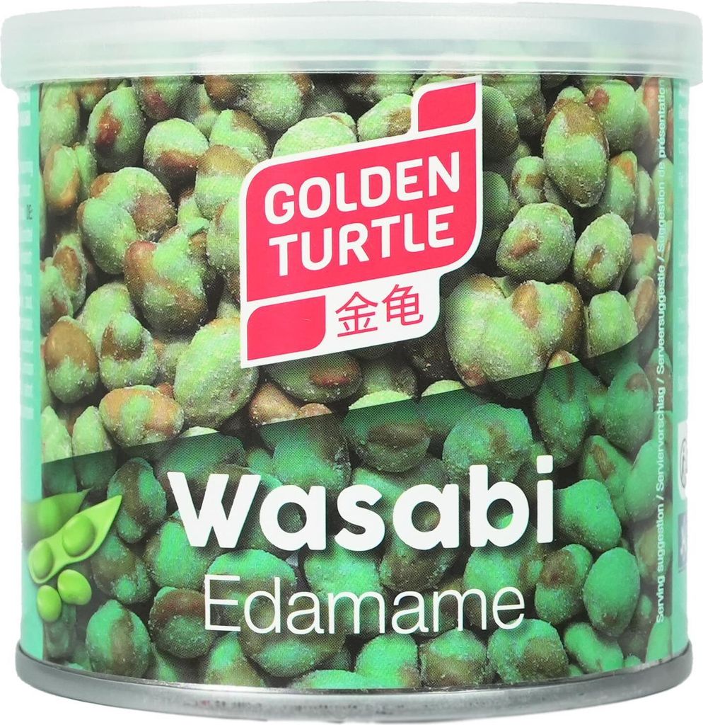 Golden Turtle Brand | Edamame-bohnen Mit Wasabi - 140g - Knusprig - Vegan - Proteinreich - Snack