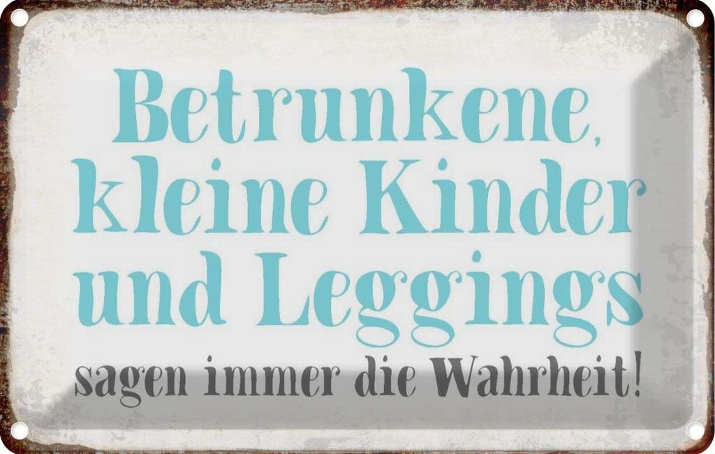 vianmo Blechschild 20x30 cm Kinder Leggings Teens Spruch Zitat sagen Wahrheit Witz Humor Lustig Spaß Kids
