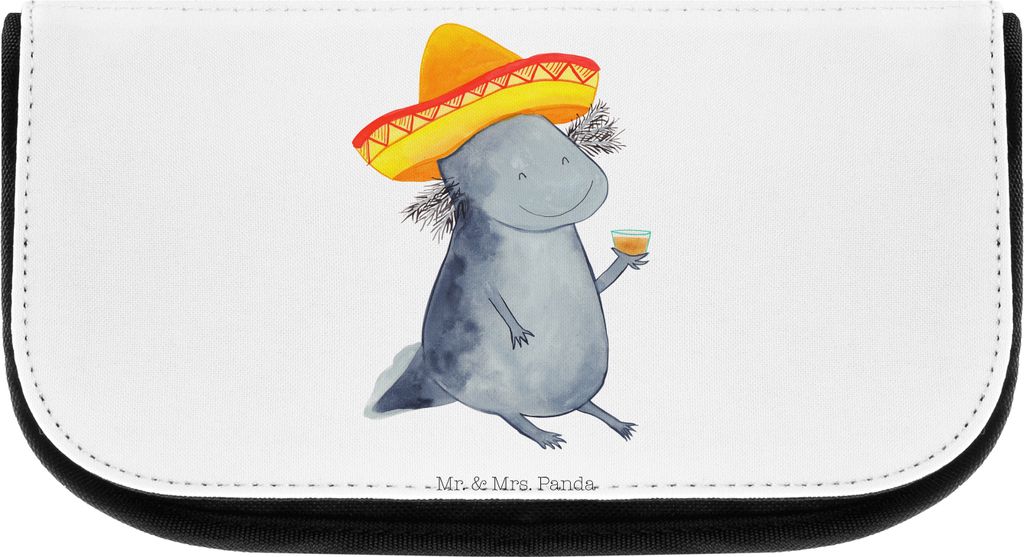 Mr. & Mrs. Panda kosmetiktäschchen Axolotl Tequila - Weiß - Geschenk, trinken, Zitrone, schmink organizer, Urlaub, Feuersalamander, Kulturbeutel,...