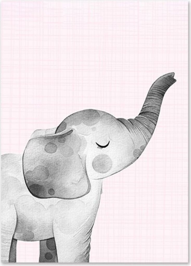 TPFLiving Kunstdruck LW-1064 (OHNE RAHMEN) Poster - Leinwand - Wandbild - Hochauflösender Giclée-Druck, langlebig und hochwertig - Elefant, Giraf...