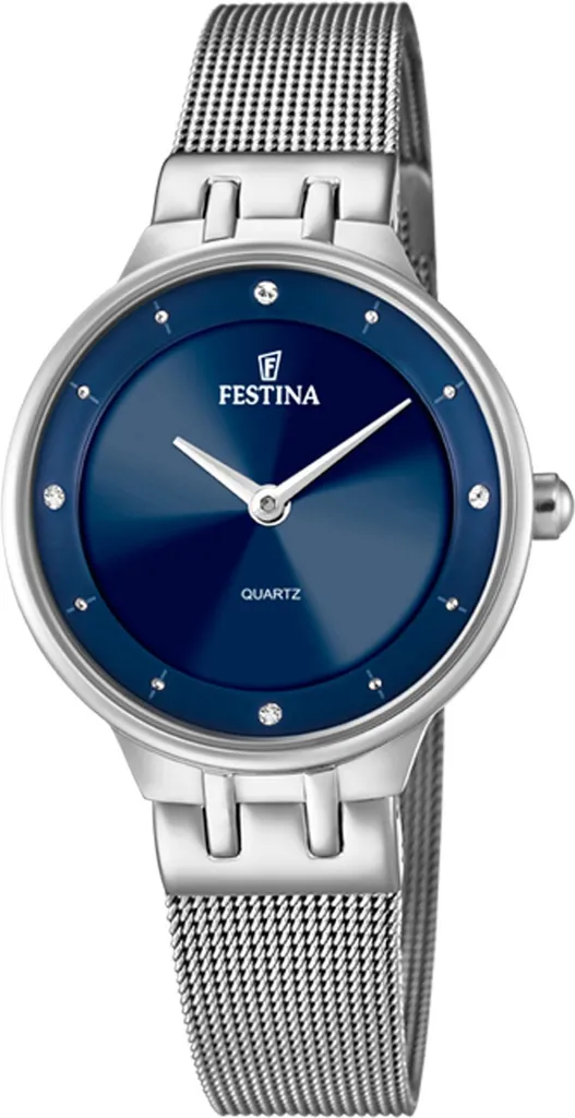 Orologio Festina F20597-3 Mademoiselle Argento con Zirconi e Quadrante Blu