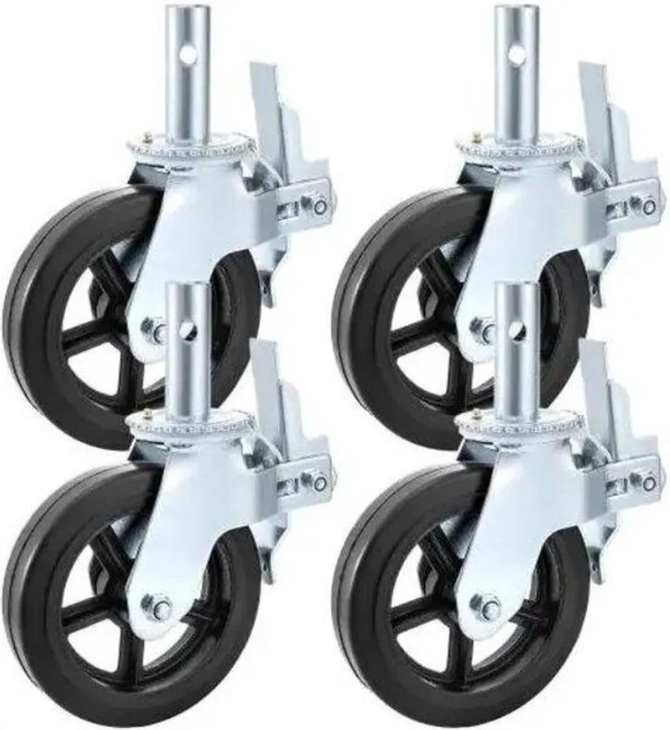 Roues pour échafaudages lot de 4 - Charge 500kg - Double frein Ø 125mm