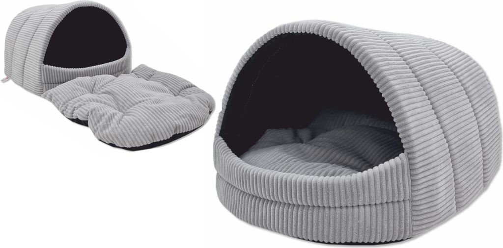 cave à chien, niche pour chien 34x40x39cm - velours côtelé Image du produit 