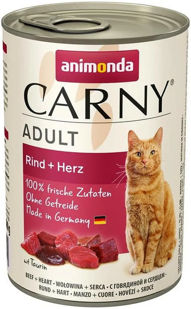 Pâtée Animonda Carny riche en viande de bœuf fraîche et cœur pour chat 6x400g