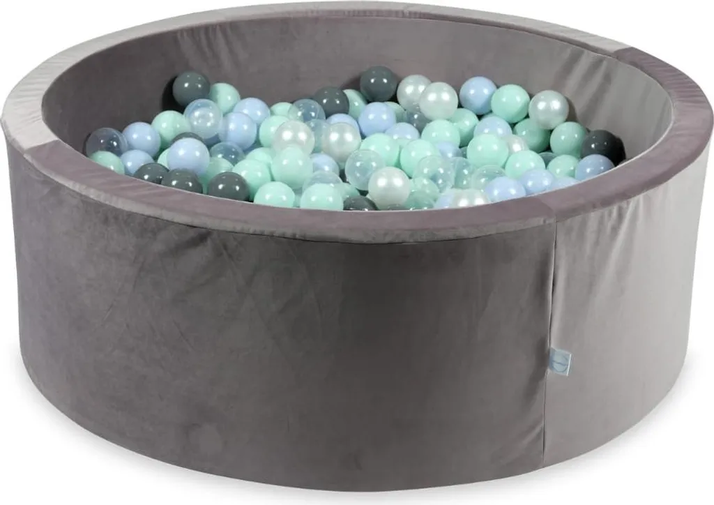 Aire de jeux d'intérieur piscine à balles velours violet et 500 balles