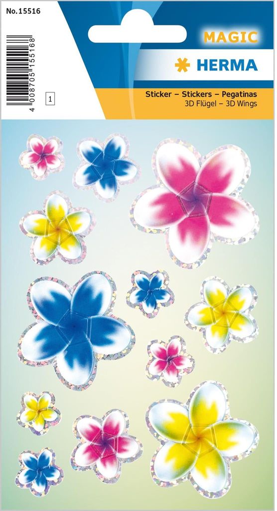 HERMA Sticker Sommerblüten 3D Flügel