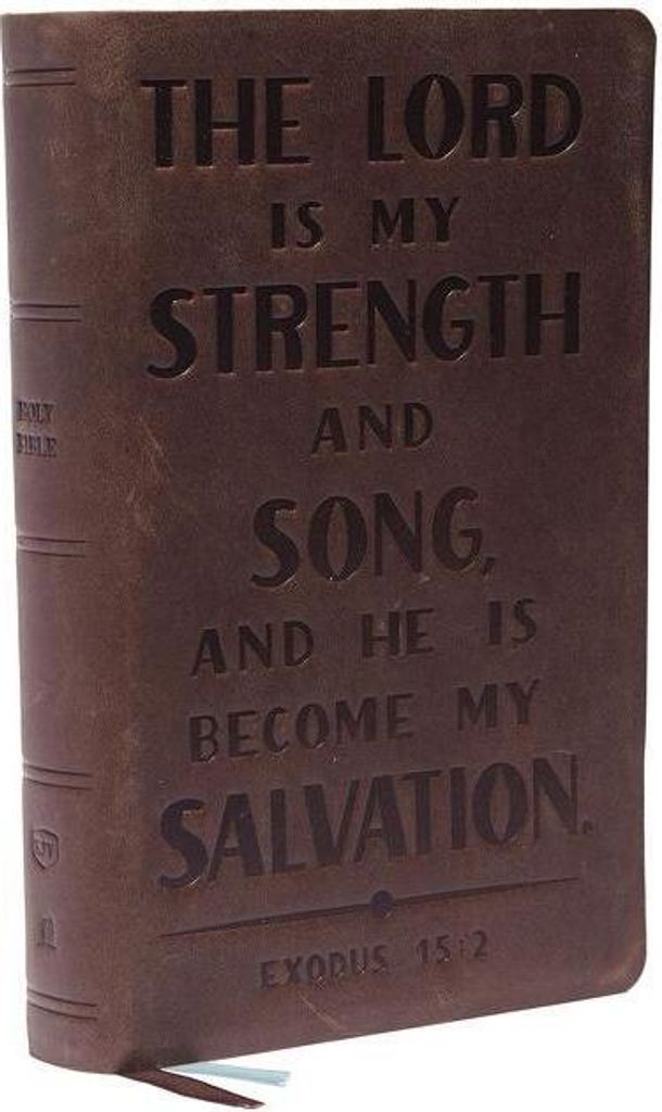 KJV Heilige Bibel: Persönliche Größe mit Querverweisen, braunes echtes Leder, rote Schrift, Komfortdruck (Daumenregister): King James Version (V...