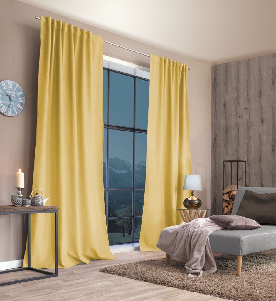 Home Wohnideen Vorhang gelb 245x135 cm blickdicht Vorhang Gardine