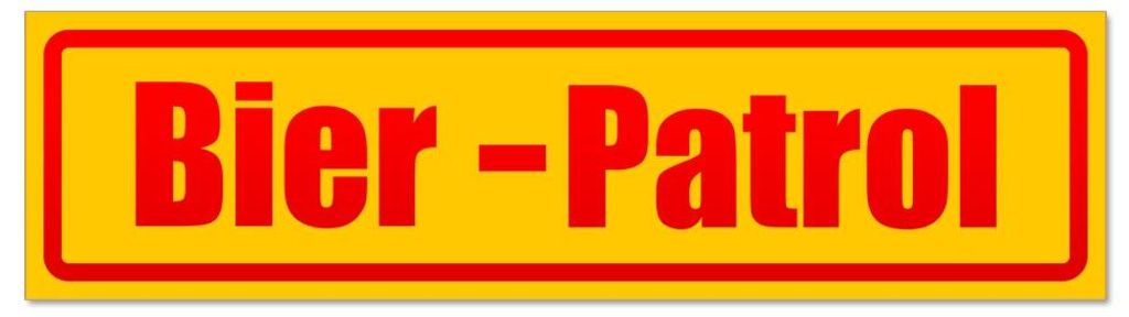 Kiwistar - Autoaufkleber - Rot - 60 x 16 cm - Bier Patrol invertiert - Hinweis Aufkleber Sticker für Auto, Kfz, Fahrrad, PKW, LKW