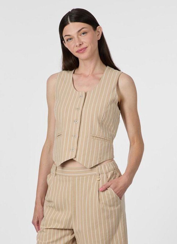 Ragwear Weste Damen BYMBA STRIPES sand L