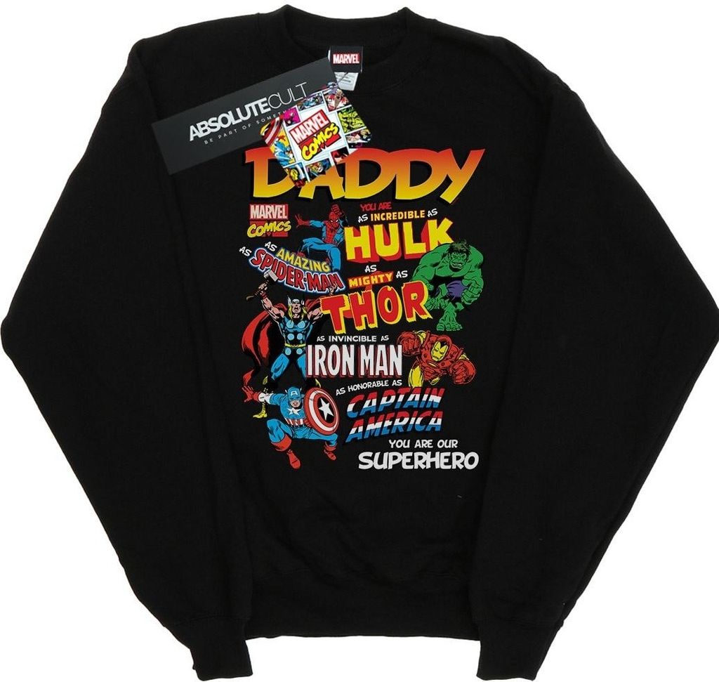 Marvel - "Our Dad Superhero" Sweatshirt für Herren BI35110 (XXL) (Schwarz)