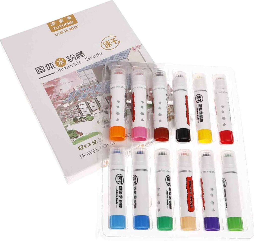 Abwaschbare Gouache-Stifte für Kleinkinder, 12 Farben, abwaschbare Gouache-Stifte, für Kinder im Vorschulalter, Bastelsets für die Früherziehung