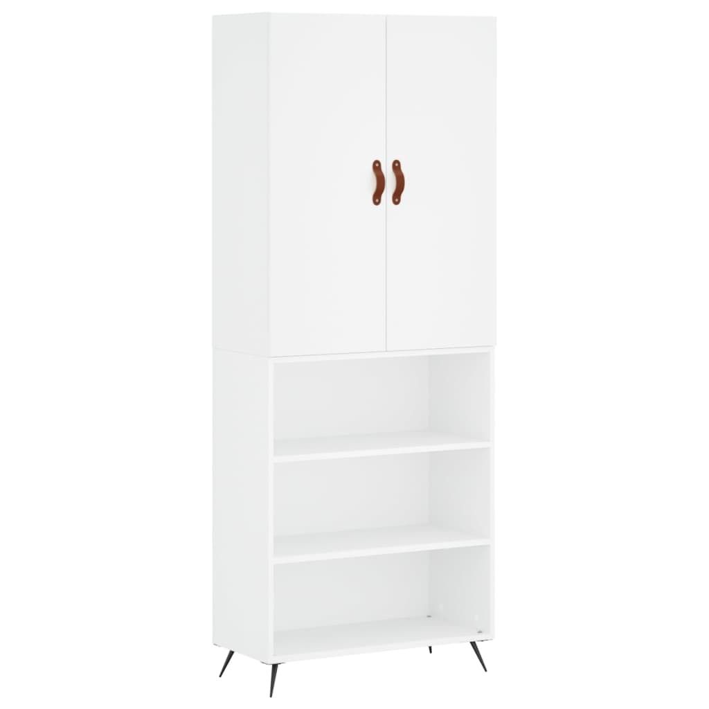 Highboard Weiß 69,5x34x180 cm Holzwerkstoff
