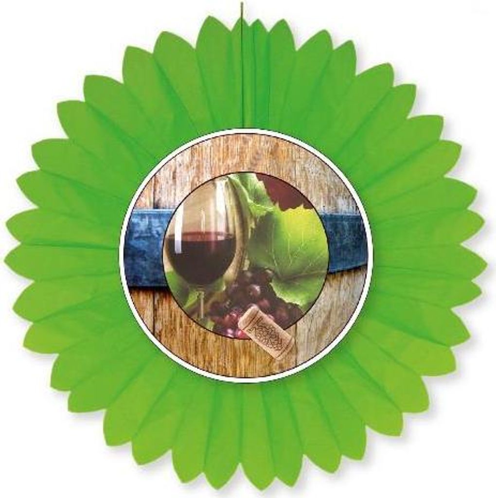 Dekofächer Wein grün 60 cm, schwer entflammbar