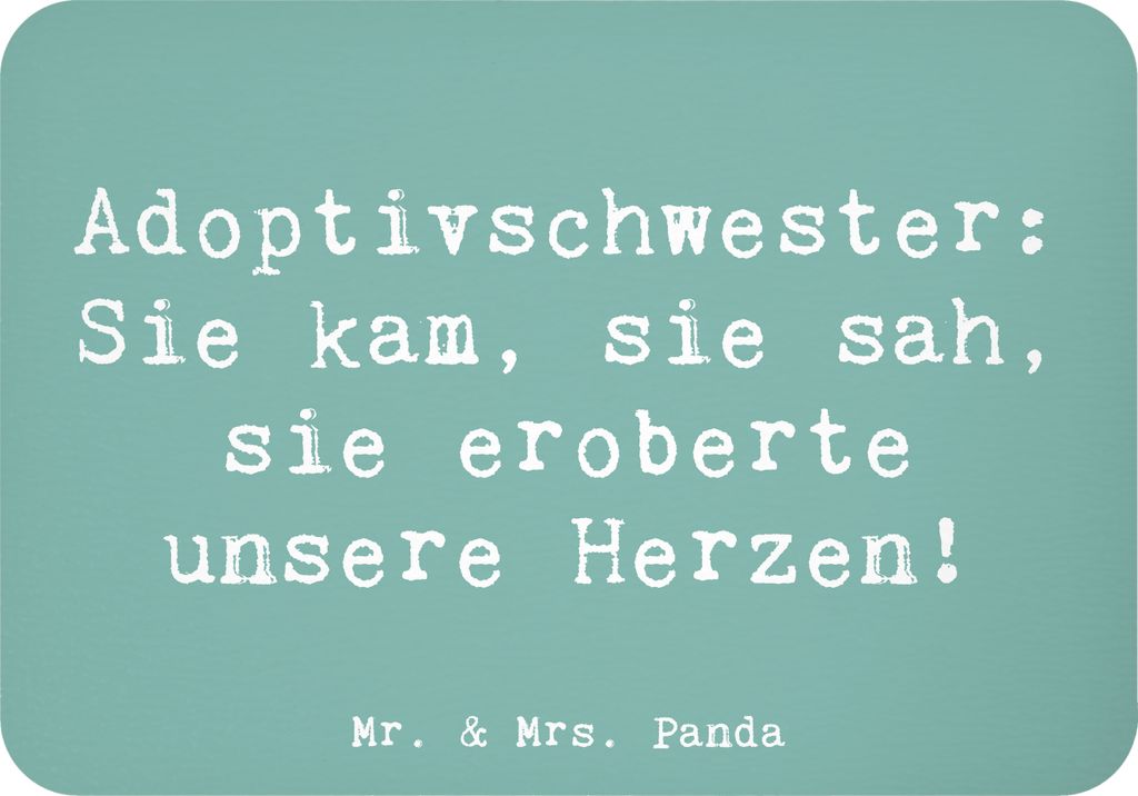 Mr. & Mrs. Panda magnet Spruch Adoptivschwester Herz - Meeresbrise - Geschenk, Geschenke, Weihnachten, handgemacht, Herzen, wandmagnet, Geschwister...