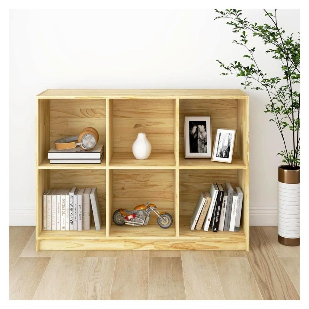 Bücherschrank aus massivem Kiefernholz, 104 x 33 x 76 cm