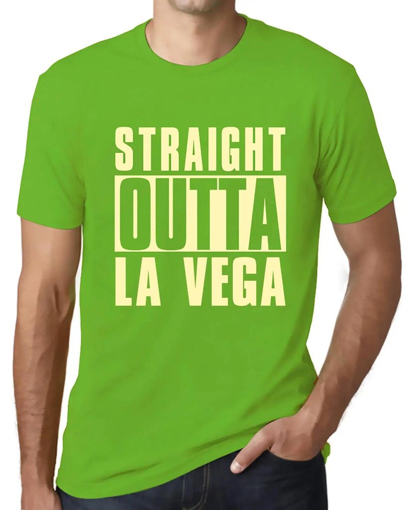 Herren Grafik T-Shirt Direkt aus la vega – Straight Outta La Vega – Öko-Verantwortlich Vintage Jahrgang Kurzarm Lustige Druck Geburtstag Gesch...