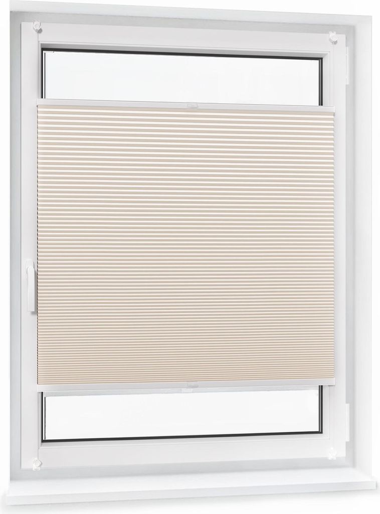 JALOUSIESCOUT Pure Wabenplissee, verdunkelnd, 80 x 120 cm, creme Thermo ohne Bohren, Sonnen-, Sicht- und Hitzeschutz, für Fenster und Tür, Wärme...