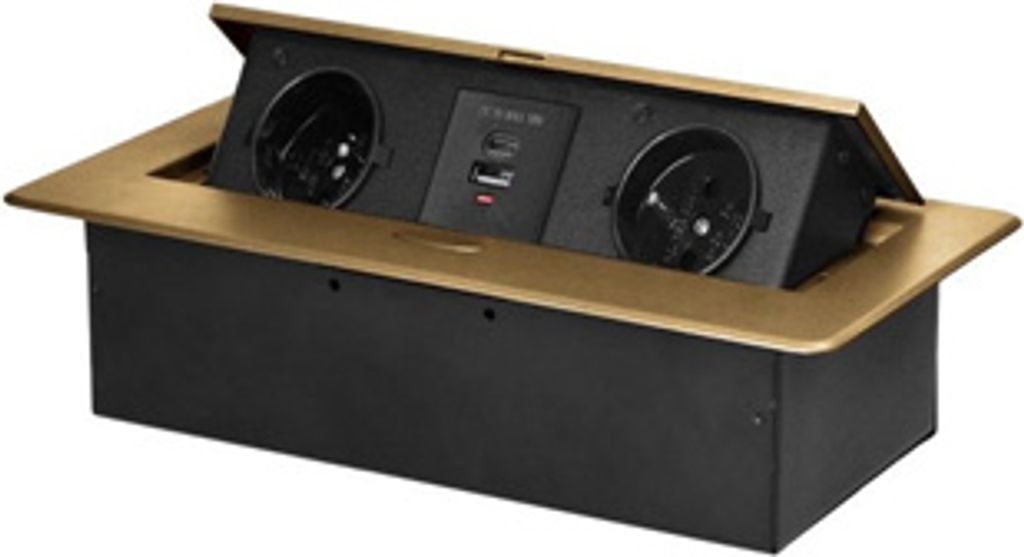 Výklopný blok zapuštěný ORNO OR-GM-9034/C, 2x 230V, 2x USB Obrázek produktu 
