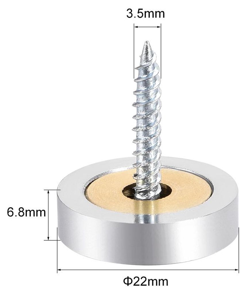 4Stk Spiegel Schrauben Dekorative Kappen Abdeckung N?gel Polierter Edelstahl 22 mm