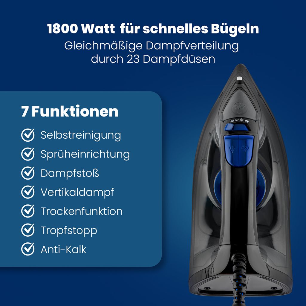 Bomann® Dampfbügeleisen mit Edelstahlspezialsohle | 1800W | Produktbild 3