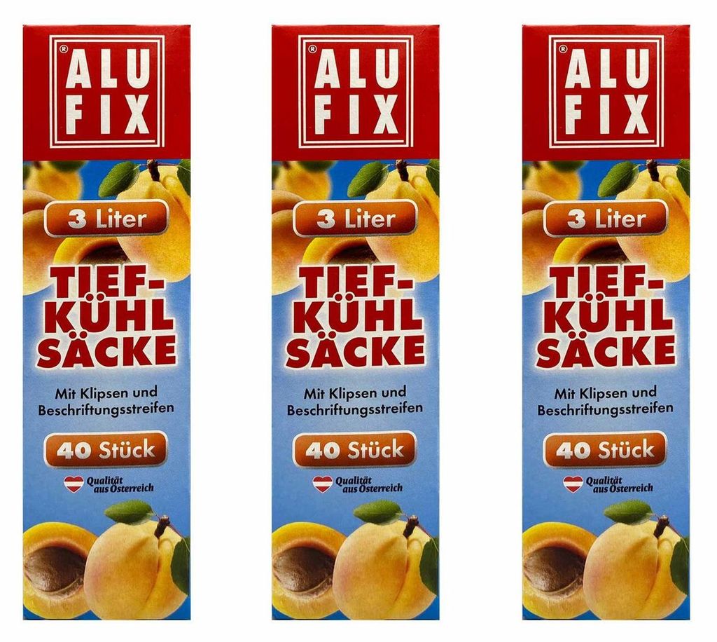 120x ALUFIX Gefrierbeutel Tiefkühlbeutel 3 Liter 25 x 32cm Produktbild 