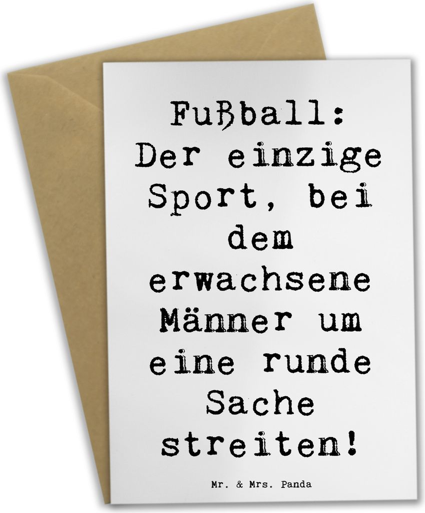 Mr. & Mrs. Panda Grußkarte Spruch Fußballspiel - Weiß - Produktbild 