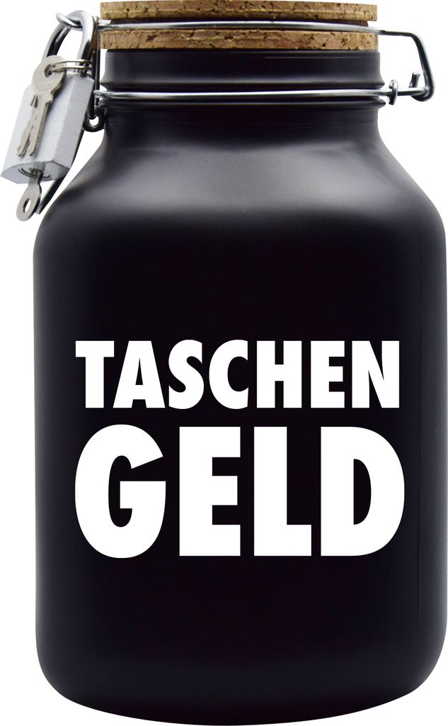 Spardose Geld Geschenk Ideen Taschen Geld Schwarz Größe XXL 3 Liter