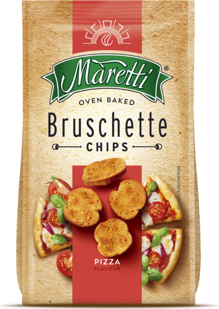 Maretti Bruschette Chips oven baked Pizza mit Produktbild 