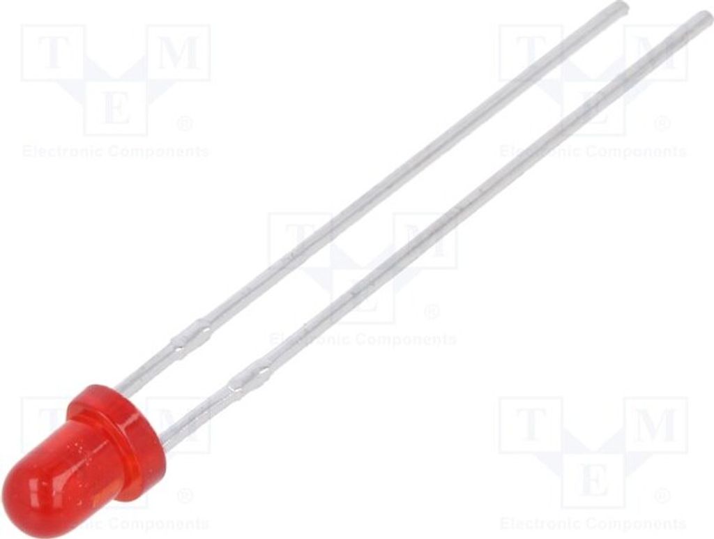 5x LED L-34HD LED Dioden THT 3mm 3mm 60° 1÷3mcd rot