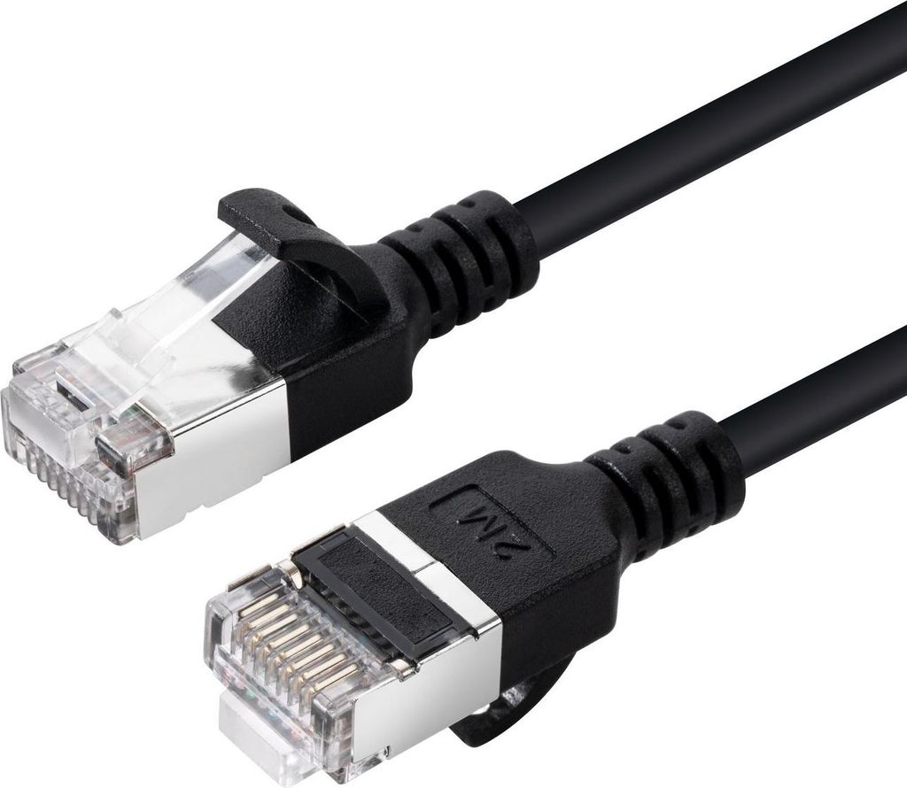 MicroConnect CAT6A U-FTP Slim LSZH Netzwerkkabel 0,50m Schwarz, V-FTP6A005S-SLIM