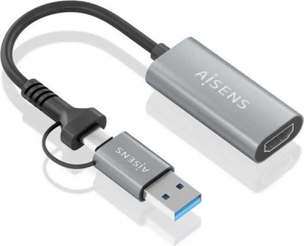 Soluzione Video AISENS: Convertitore USB A + C a HDMI 1080P Alluminio