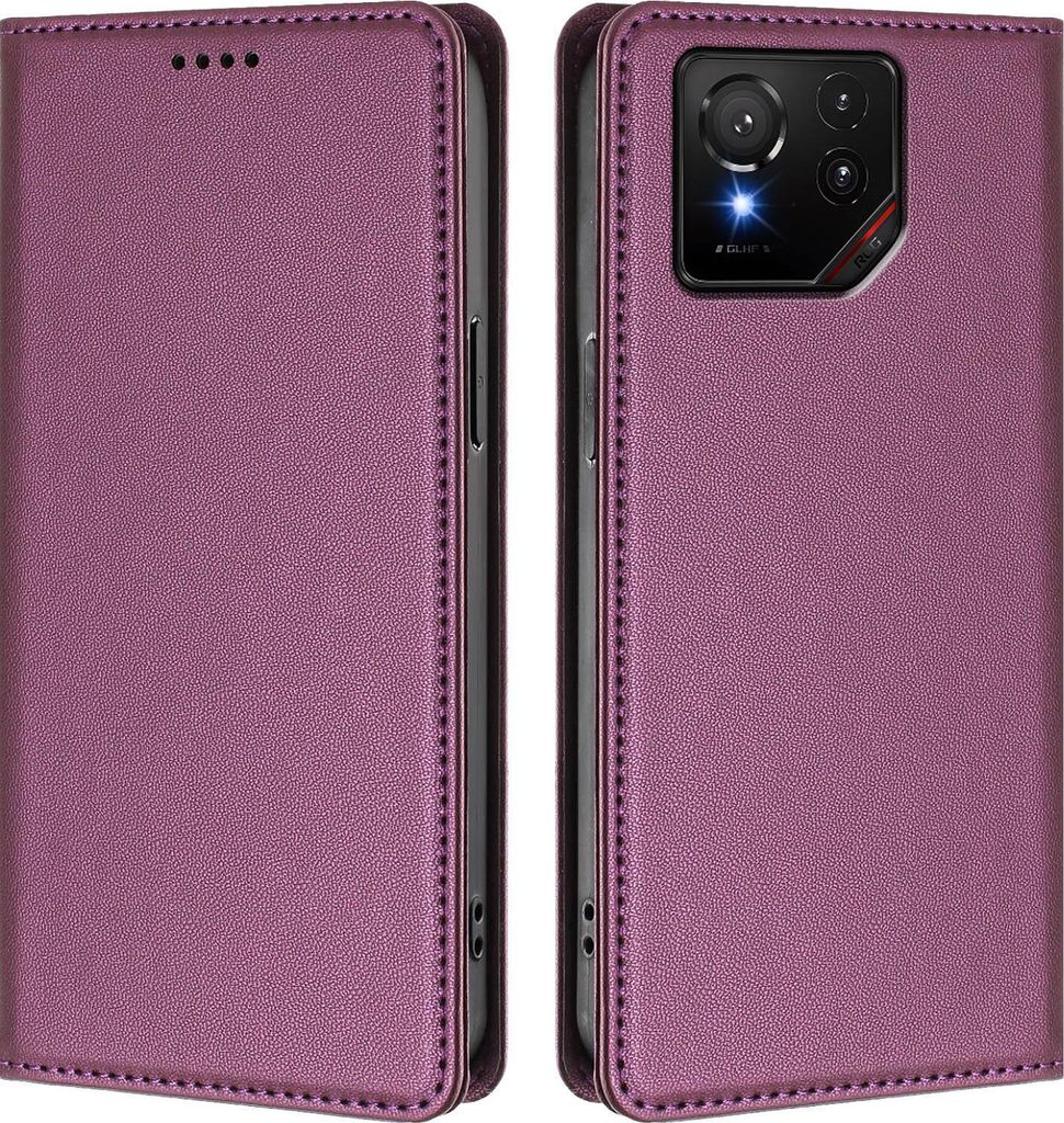 Handyhülle für Asus ROG Phone 9 / 9 Pro, Kunstleder Klapphülle Stoßfeste Magnetische Hülle mit Ständer Lila