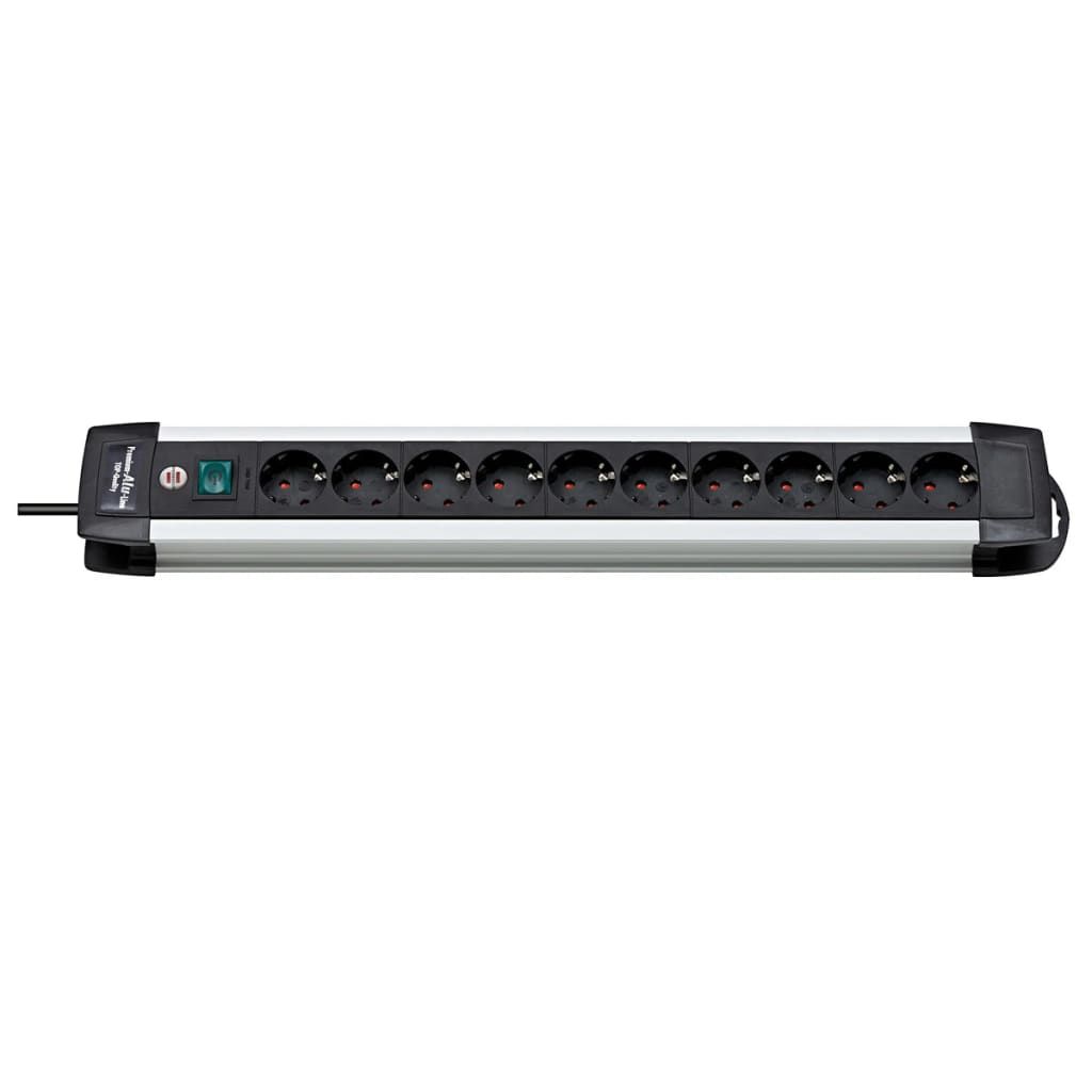 Brennenstuhl -Alu-Line Steckdosenleiste 10-fach 3m H05VV-F 3G1,5, 1391000010